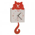 orologio gatto pendolo rosso