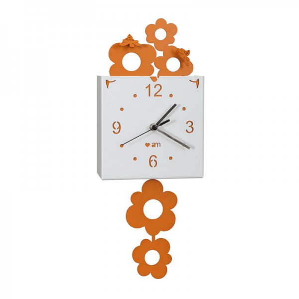 orologio ape coi fiori pendolo arancio