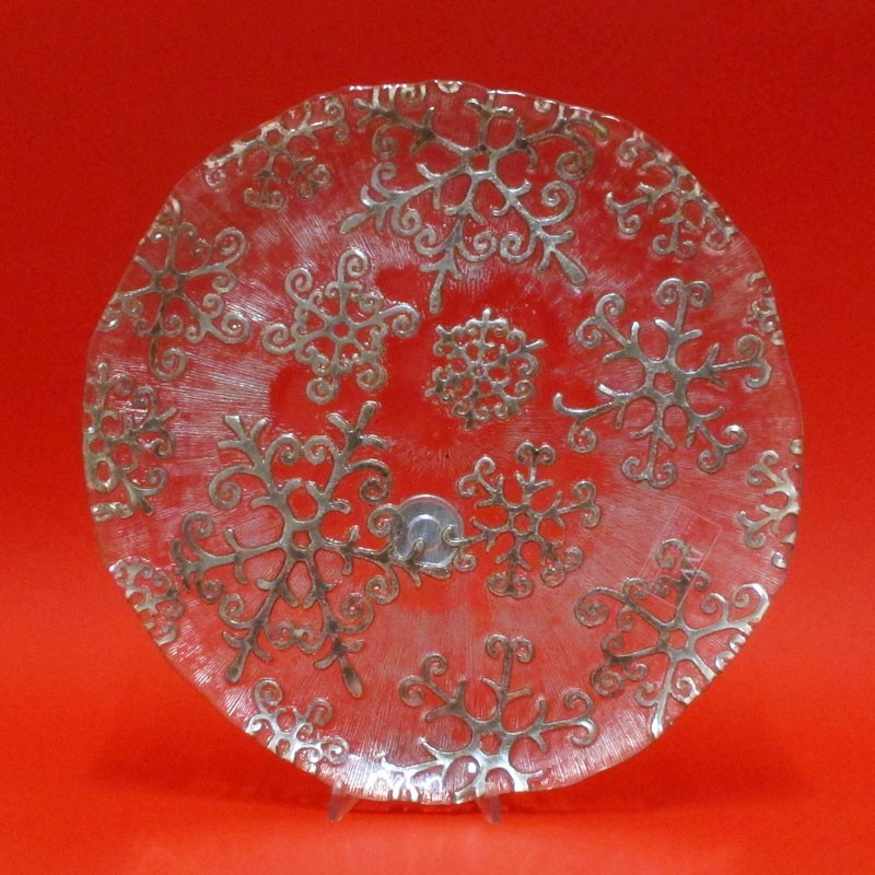 snow flake piatto cm 36 decoro argento