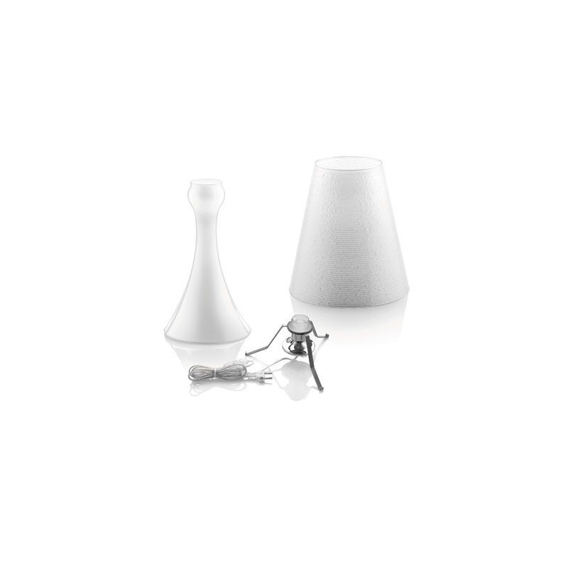 lampada da tavolo con paralume bianco wave