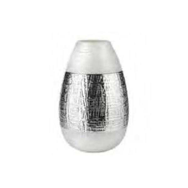 vaso in vetro infinity altezza 36cm  bianco perla