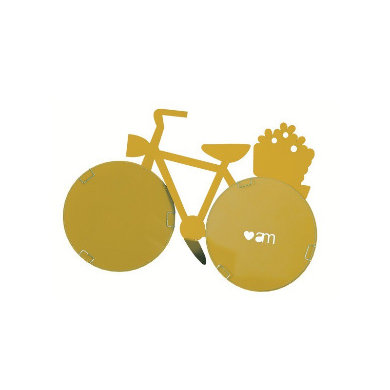 porta foto bici giallo limone