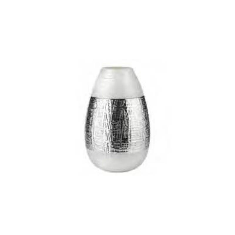 vaso in vetro infinity altezza 36cm  bianco perla