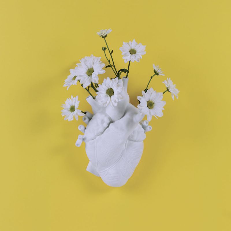 Vaso cuore bianco love in bloom