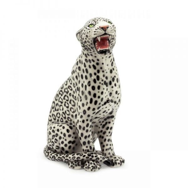Statua leopardo bianco
