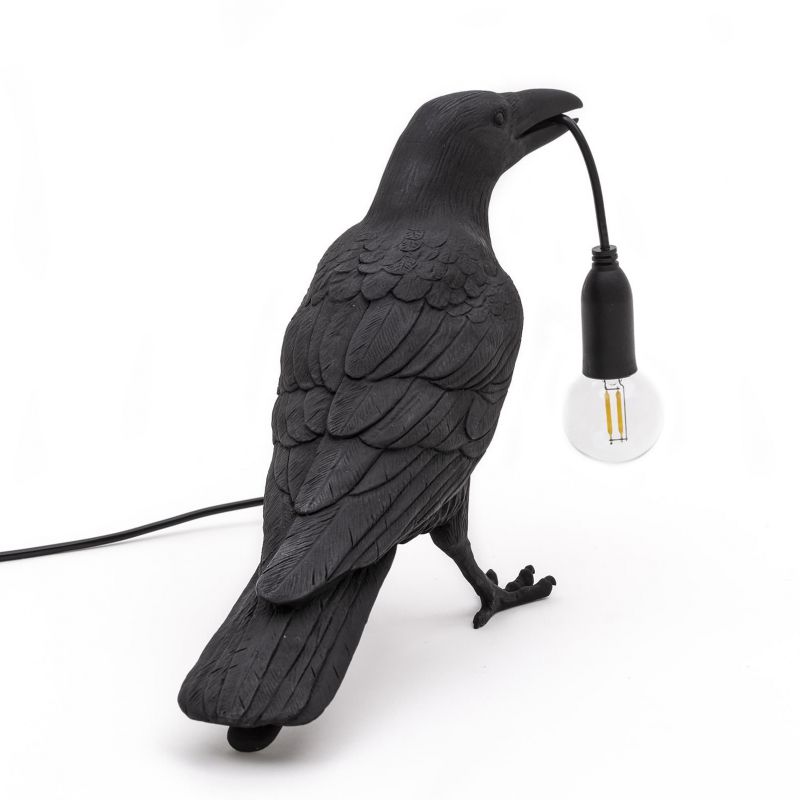 Lampada nera uccello bird lamp