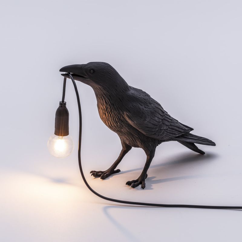 Lampada nera uccello bird lamp