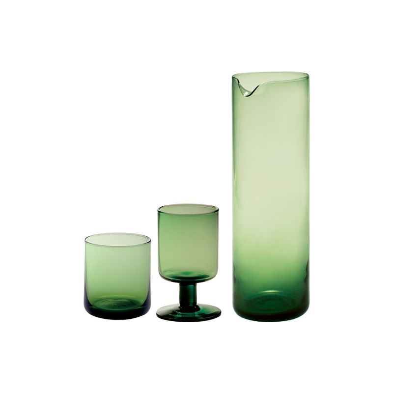 Set 12 bicchieri verdi con caraffa Bloom