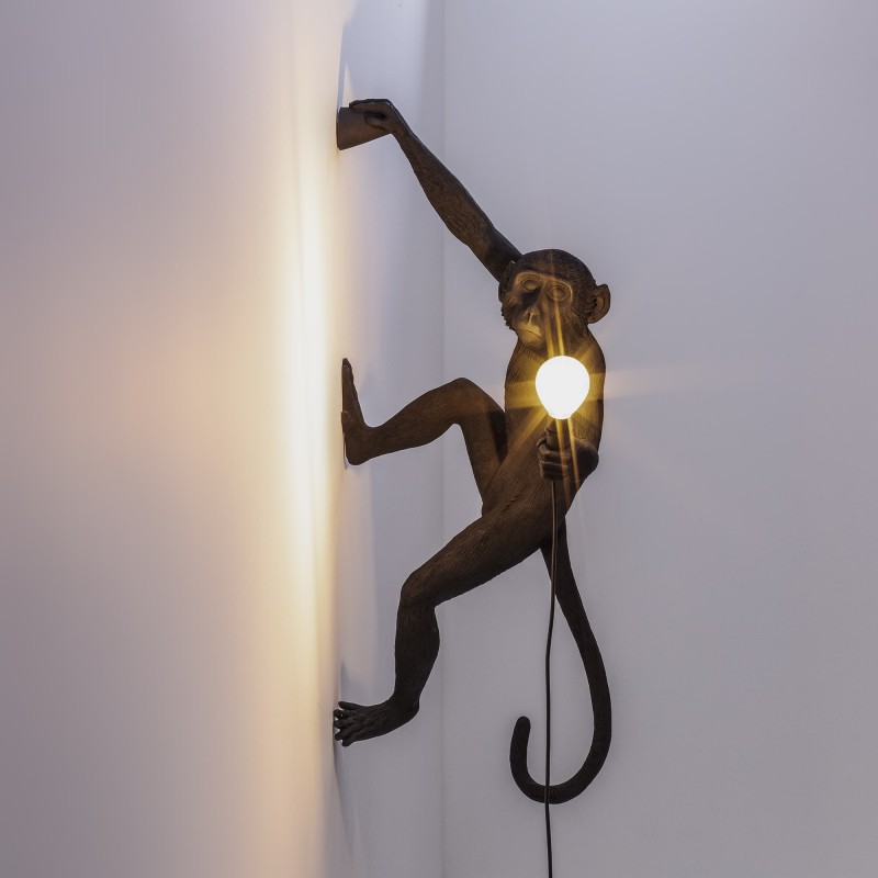 Lampada da muro mano destra da esterno nera monkey lamp
