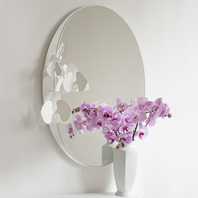 specchio orchidee bianco
