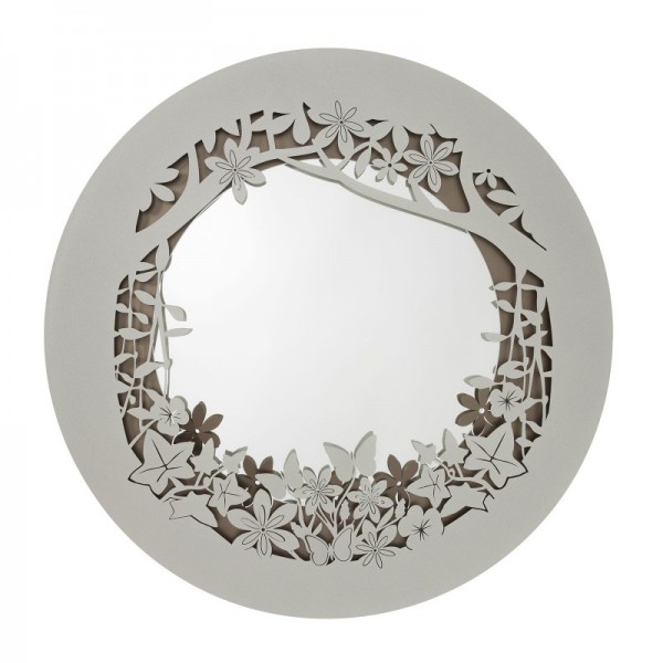 specchio nastri ovale bianco