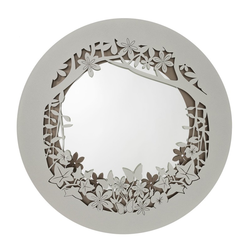 specchio nastri ovale bianco