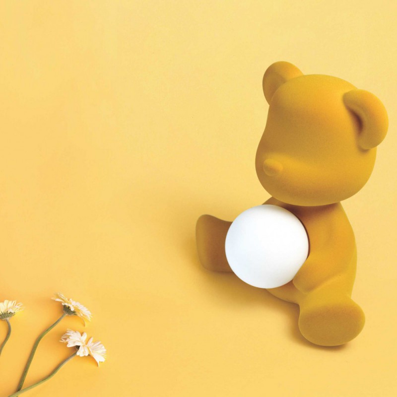 Lampada ricaricabile gialla velvet teddy