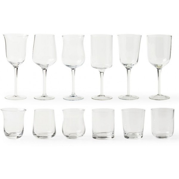 Set 12 bicchieri diseguale trasparenti