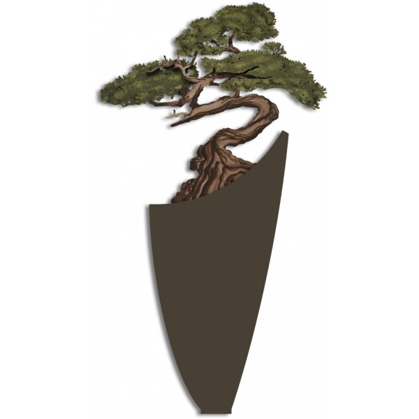 pannello intagliato decorativo bonsai 73x135cm