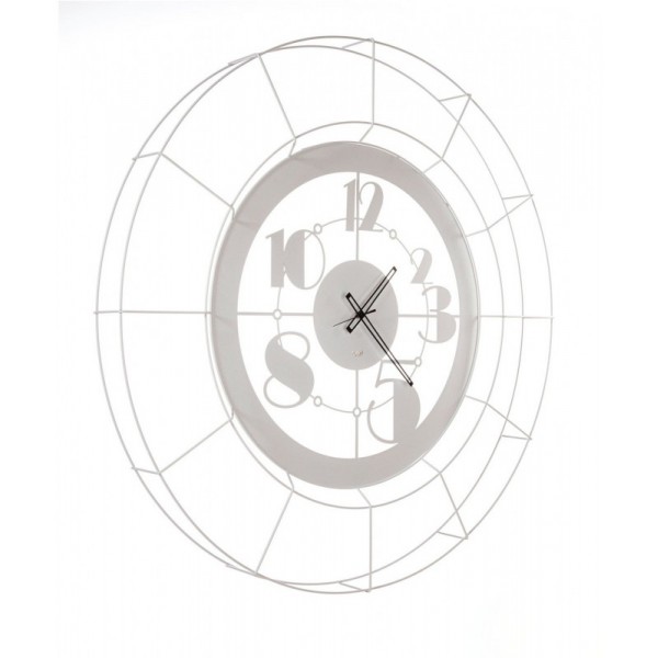 Orologio con numeri vintage Teodoro bianco marmo 60cm
