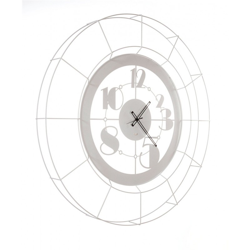 Orologio con numeri vintage Teodoro bianco marmo 60cm