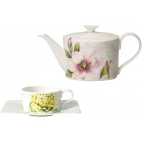 Set 6 tazze tè con piattino e teiera Quinsai Garden