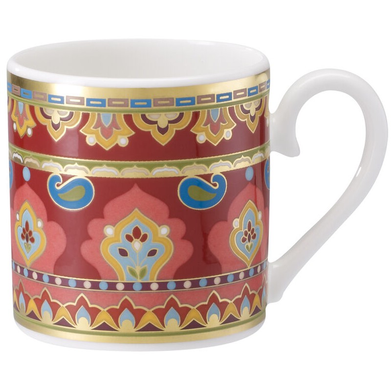 Set 6 tazze caffè con piattino rosse Samarkand