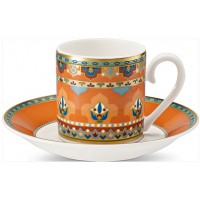 Set 6 tazze caffè con piattino arancio Samarkand