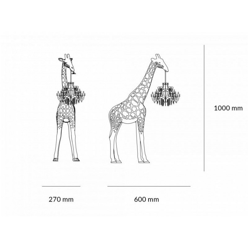 Lampada giraffa grigia Giraffe in Love 100cm