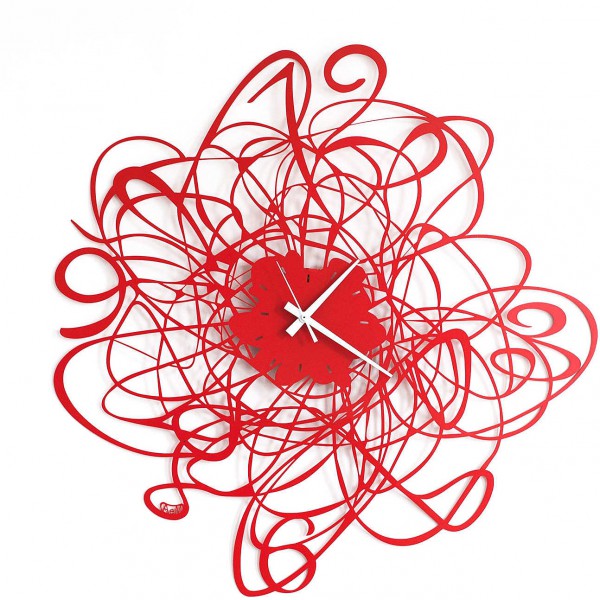 orologio doodle rosso