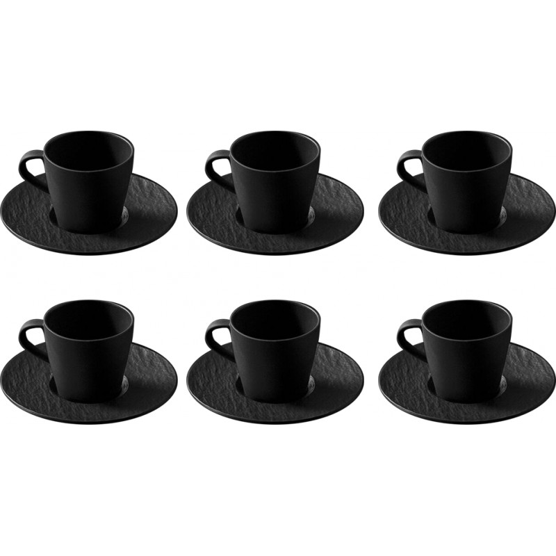 Set 6 tazze caffè con piattino Manufacture Rock