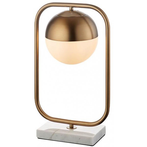Lampada da tavolo con base in marmo vintage oro