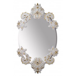 specchio ovale senza cornice bianco oro